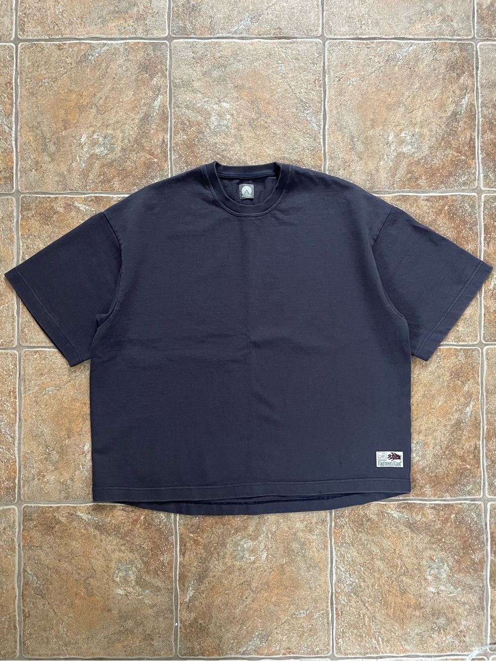 GRAHAME BIG TEE - WASHED NAVY HEAVYWEIGHT COTTON JERSEY